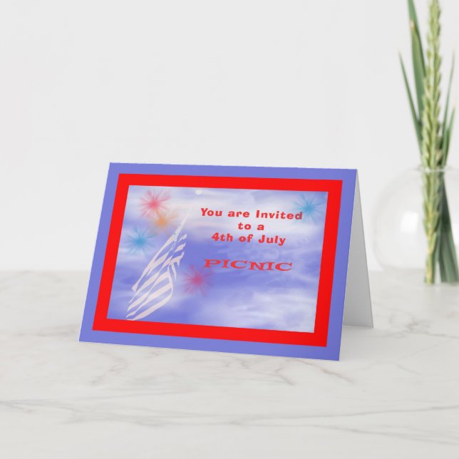 Inbjudan, 4:e juli Picnic Inbjudan (Framsida)