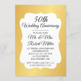 Inbjudan - 50-års bröllopsjubileum Guldkonfetti