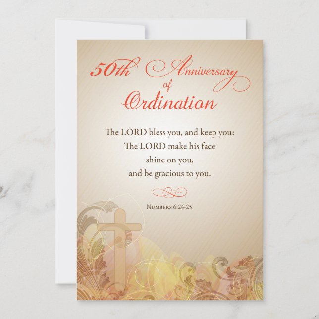 Inbjudan, 50-årsdagen av Ordination Blessin Inbjudningar (Framsida)