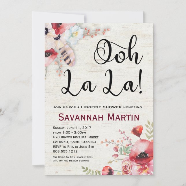 Inbjudan 5x7 för dusch för Boho (Framsida)