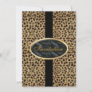 Inbjudan Alla Tillfällen Svart Guld Djur Leopard