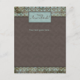 Inbjudan Annonsering Damask Brun Turq 5