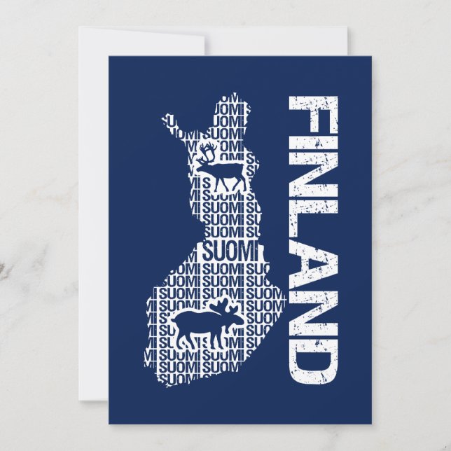 Inbjudan anpassade FINLAND KARTA (Framsida)