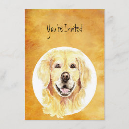 Inbjudan Anpassningsbar Birthday Golden Retriever