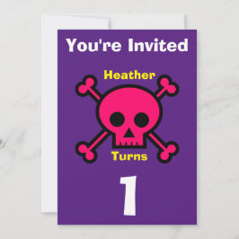 Inbjudan Anpassningsbar Skull - Födelsedag lägg ti
