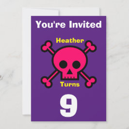 Inbjudan Anpassningsbar Skull - Födelsedag lägg ti