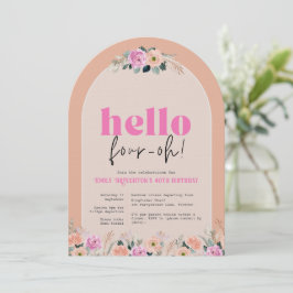Inbjudan Arch Ro blommigt, 40-årsdag