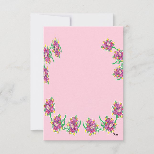 Inbjudan/asiatisk lilja/kuvert medföljer inbjudningar (Framsida)