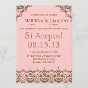 Inbjudan att bjuda in Boda en español / Bröllopati