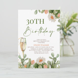 Inbjudan att bjuda in Fiesta Cactus Champagne Glas