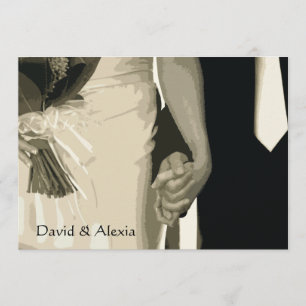 Inbjudan att bjuda in Händer Bröllop till repetiti