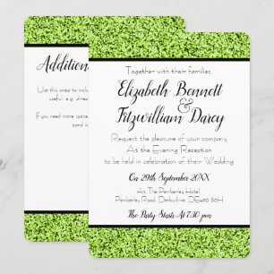 Inbjudan att bjuda in Lime Green Faux Glitter till