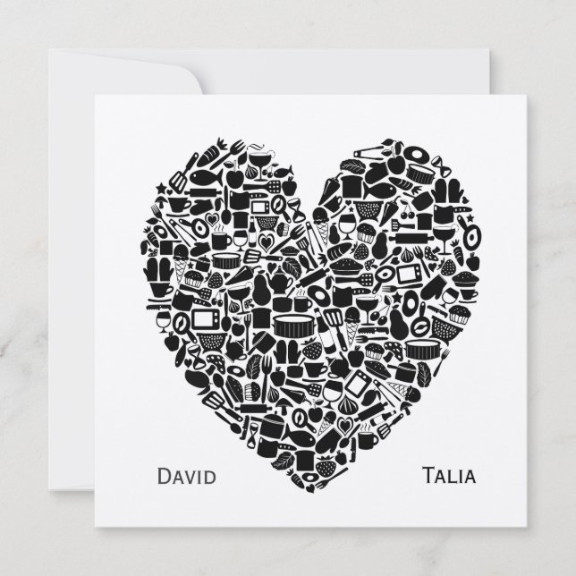 Inbjudan att bjuda in livsmedel från hjärtat i Gul (Framsida)