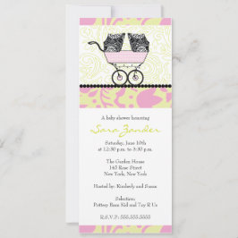 Inbjudan att bjuda in två flickor till babykläder