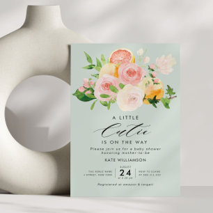 inbjudan att duscha småbarn i citrusfrukter