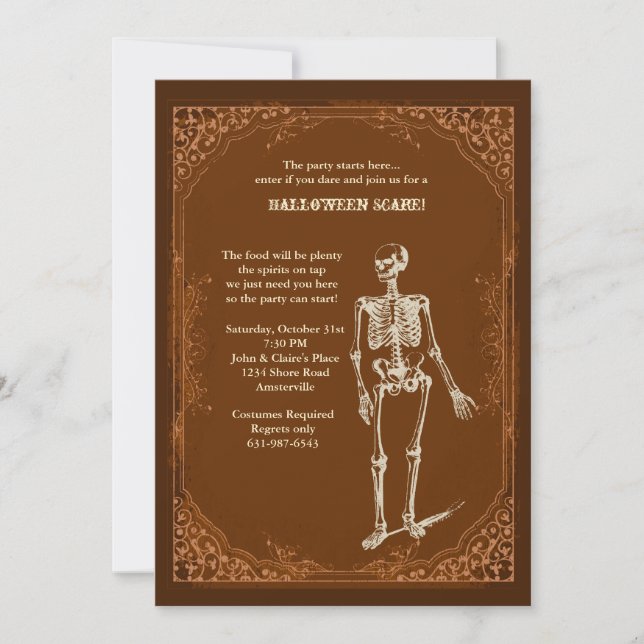 Inbjudan att festa Halloween stil (Framsida)