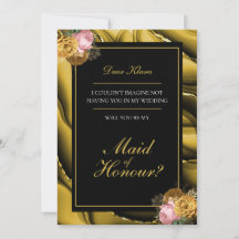 Inbjudan att Frieri elegant Maid of honor Bröllop