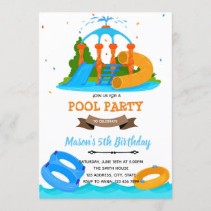 Inbjudan att inbjuda till Waterpark bassäng