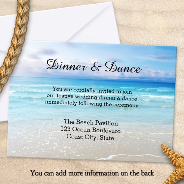 Inbjudan att infoga paket eller målbröllop (Beach or destination wedding insert invitation template with additional information for your guests)