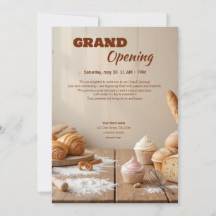 Inbjudan att öppna anpassningsbar Bakery Grand Ope