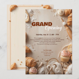 Inbjudan att öppna anpassningsbar Bakery Grand Ope