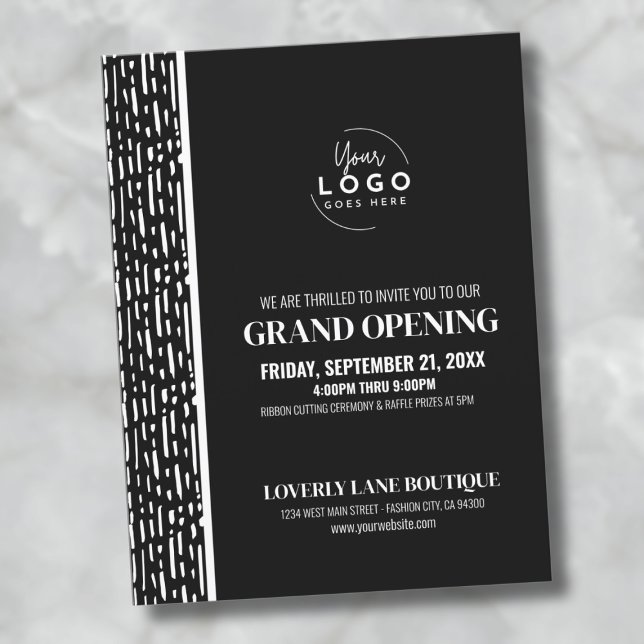 Inbjudan att öppna stora affärshändelser för Logot (Simple Business Your Logo Grand Opening Invitation Postcard )
