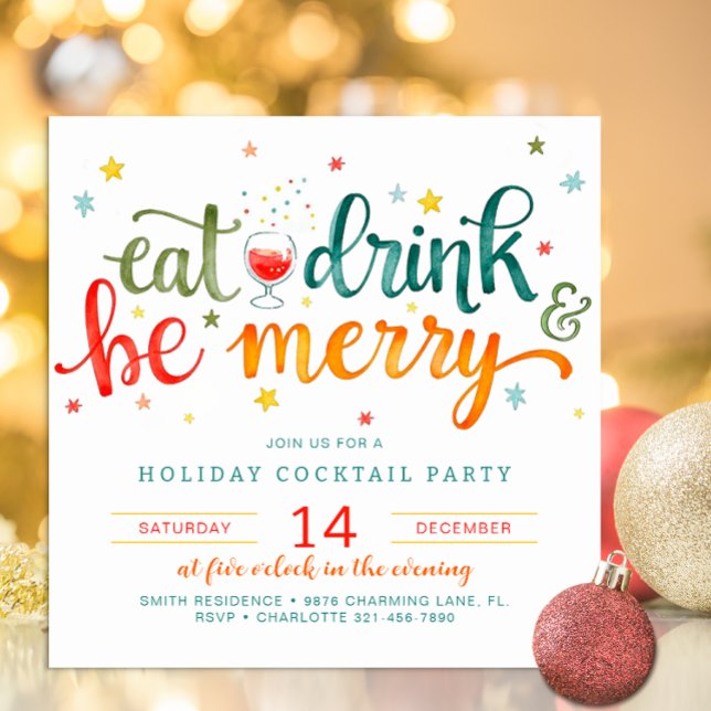 Inbjudan att ringa Julfest för att dricka alkohol (Fun Holiday Party Invite)