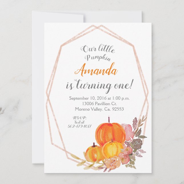 Inbjudan att ringa Pumpkin på 3:e födelsedagen (Framsida)