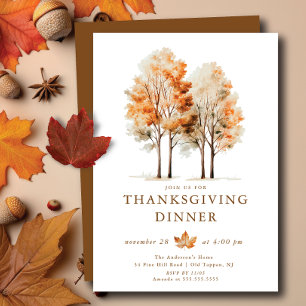 Inbjudan att samla in thanksgiving-läder