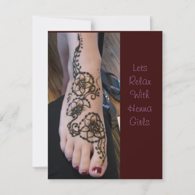 Inbjudan att slappna av i henna-tiden (Framsida)