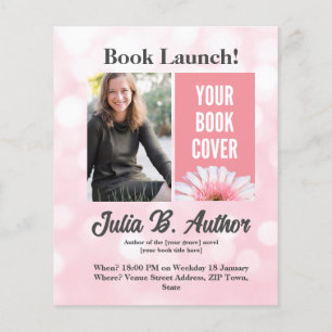 Inbjudan att starta rosa Author Bok Flygblad