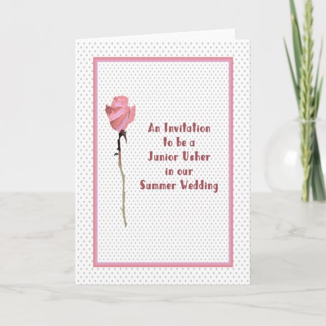 Inbjudan att vara Junior Usher i sommar Bröllop (Framsida)