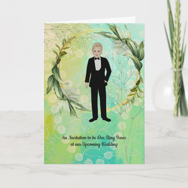 Inbjudan att vara Ring Barer i Bröllop, Young Boy (Framsida)