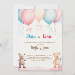 Inbjudan Azul o Rosa till spanska Genderna