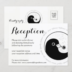 Inbjudan. b/w YinYang-duvor Inbjudningar