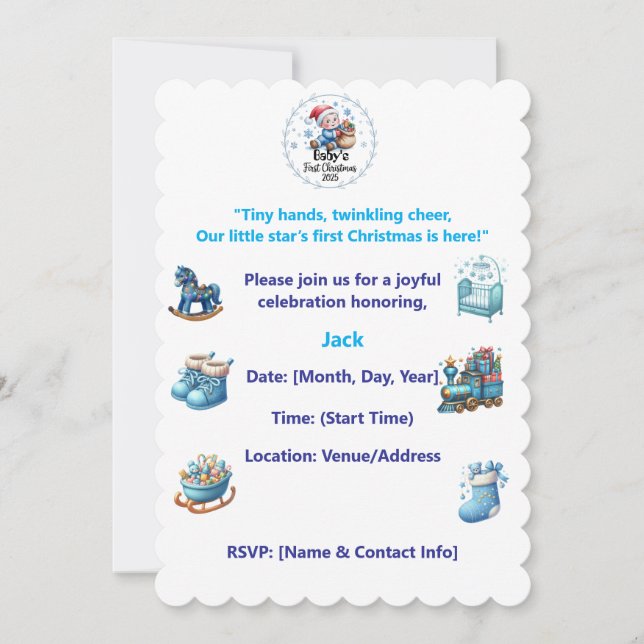 Inbjudan - Baby:s första inbjudan till julfest (Framsida)