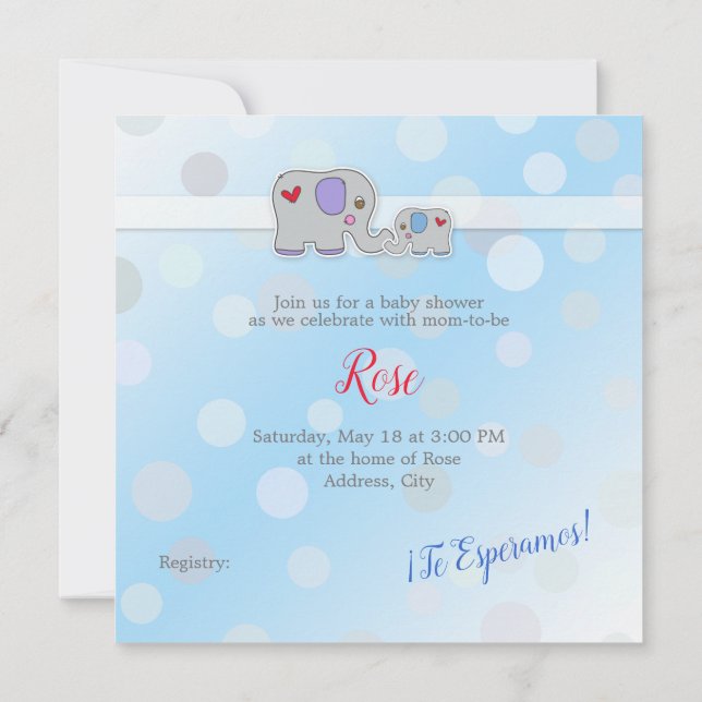 Inbjudan - Baby Shower - Baby Boy (Baksida)