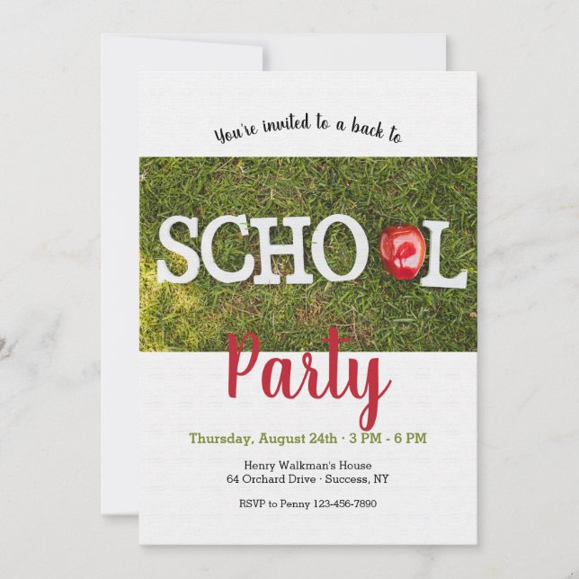 Inbjudan back to school Party 2 (Framsida)