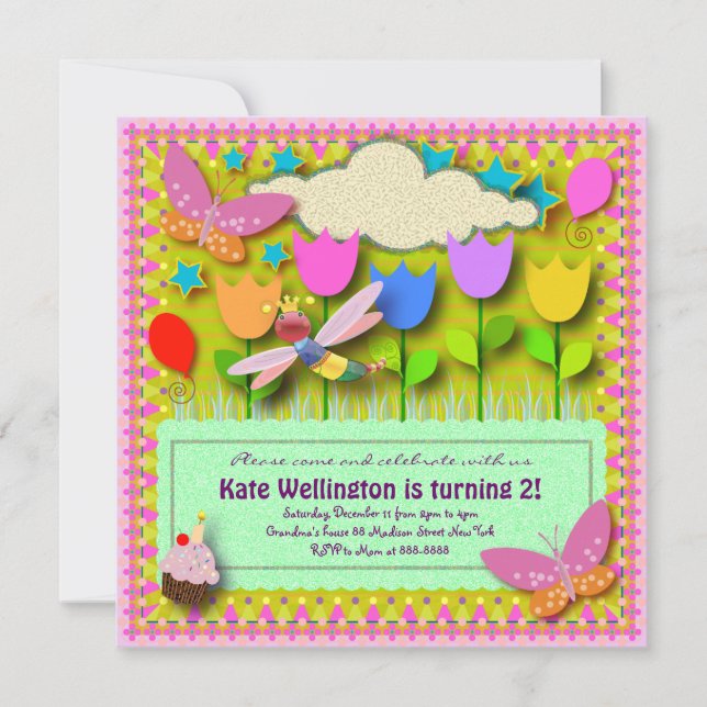 Inbjudan Barns födelsedag 057: Min bakgård (Framsida)