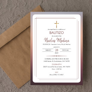 Inbjudan Bautizo Elegant Minimalist Baptism