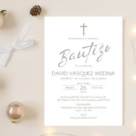 Inbjudan Bautizo Minimalist Pastel Färg Baptism