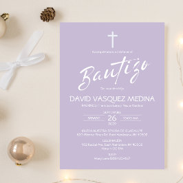 Inbjudan Bautizo Minimalist Pastel Färg Baptism