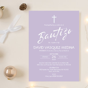 Inbjudan Bautizo Minimalist Pastel Färg Baptism