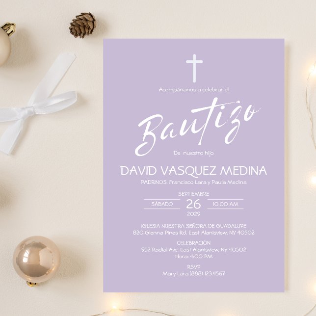 Inbjudan Bautizo Minimalist Pastel Färg Baptism (Skapare uppladdad)
