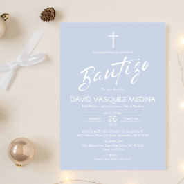 Inbjudan Bautizo Minimalist Pastel Färg Baptism