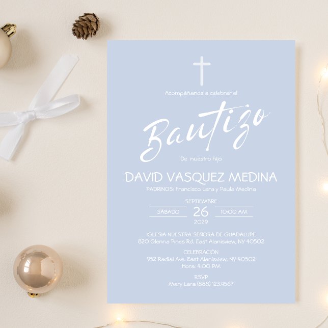 Inbjudan Bautizo Minimalist Pastel Färg Baptism (Skapare uppladdad)