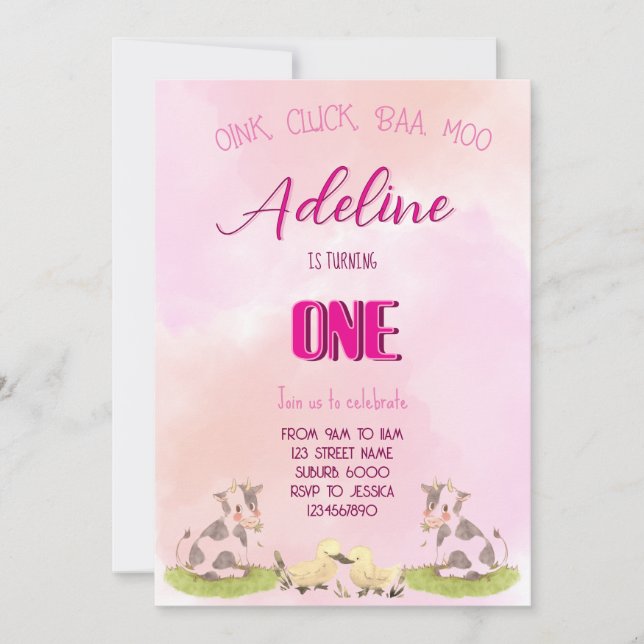 Inbjudan bondflicka ETT (Framsida)