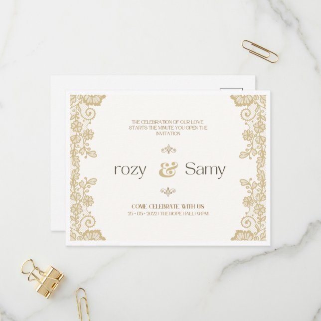 Inbjudan bröllop (Fram/Back In Situ)