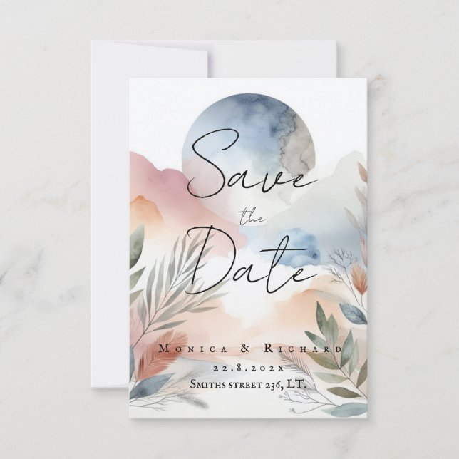 Inbjudan Bröllop akvarell (Framsida)