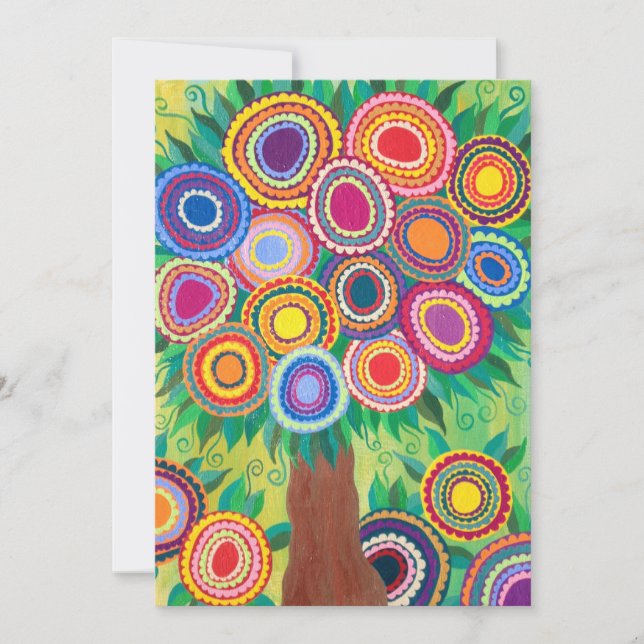 Inbjudan Bröllop Bar Mitzvah Shower Livets Träd (Framsida)